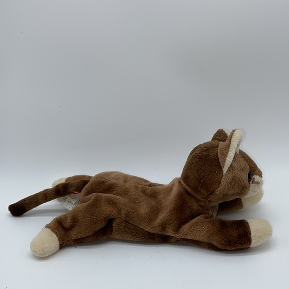 Ty Pounce Beanie Baby Brown Cat Plush Stuffed Animal with Hang Tag - Picture 11 of 13
